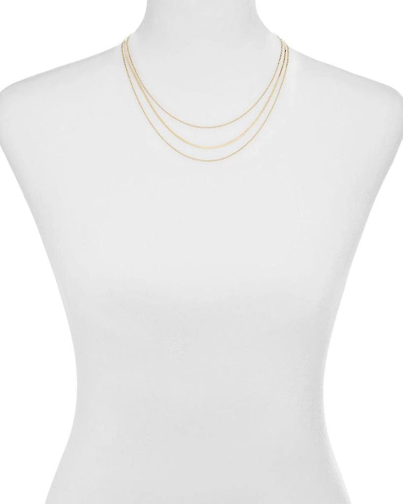 Argento Vivo Ball & Herringbone Chain Layered Necklace in 14K Gold Plated Sterling Silver, 16"-18" 2