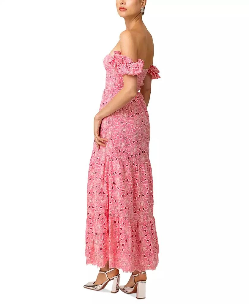 Line & Dot Women's Tasia Off-The-Shoulder Embroidered Cotton Dress 4