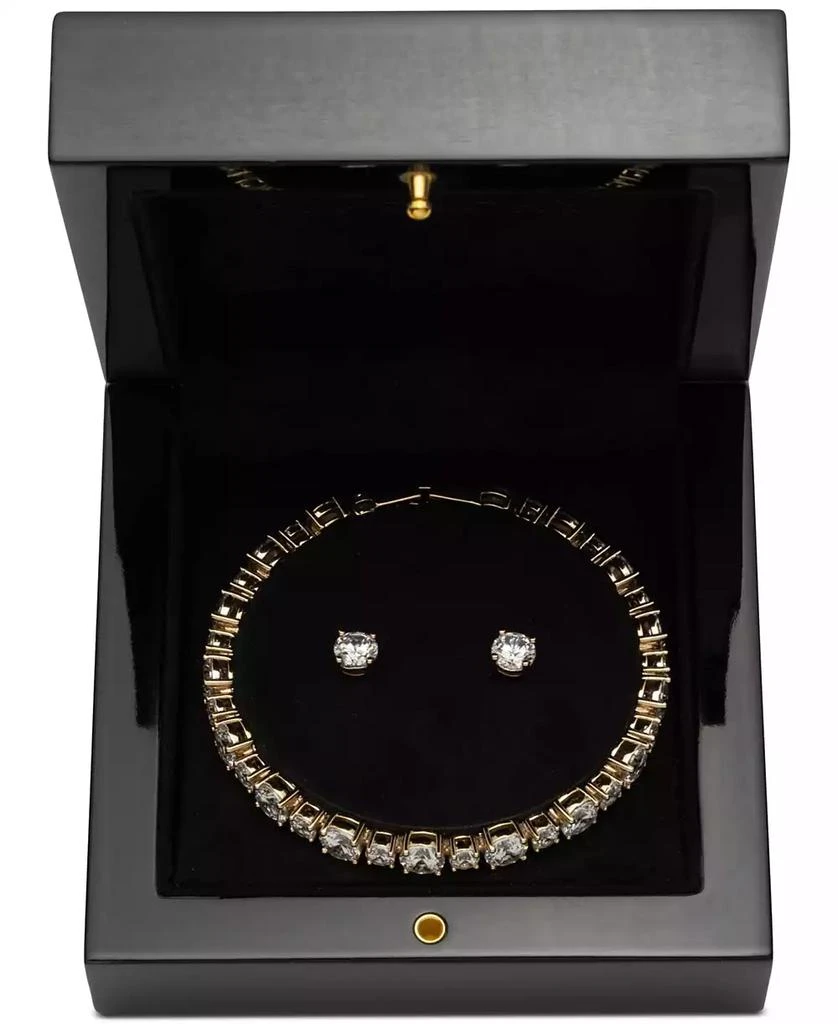 Givenchy Cubic Zirconia Tennis Bracelet & Stud Earrings Set 3