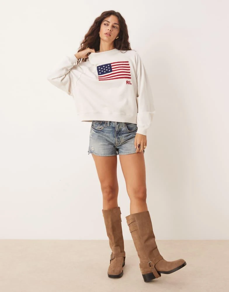 Ralph Lauren Polo Ralph Lauren flag print sweatshirt in off white 3