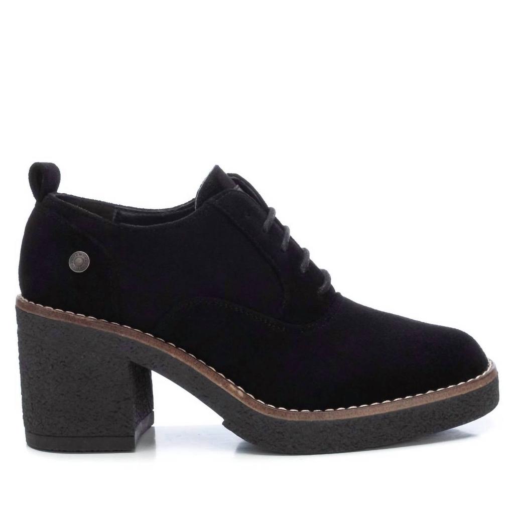 Xti Women's Suede Heeled Oxfords In Black