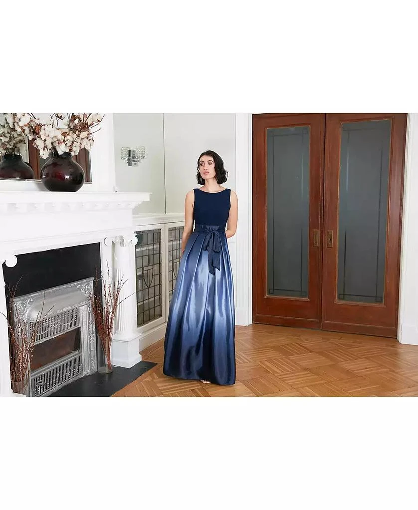 SL Fashions Ombré Satin Bow Sash Gown 6