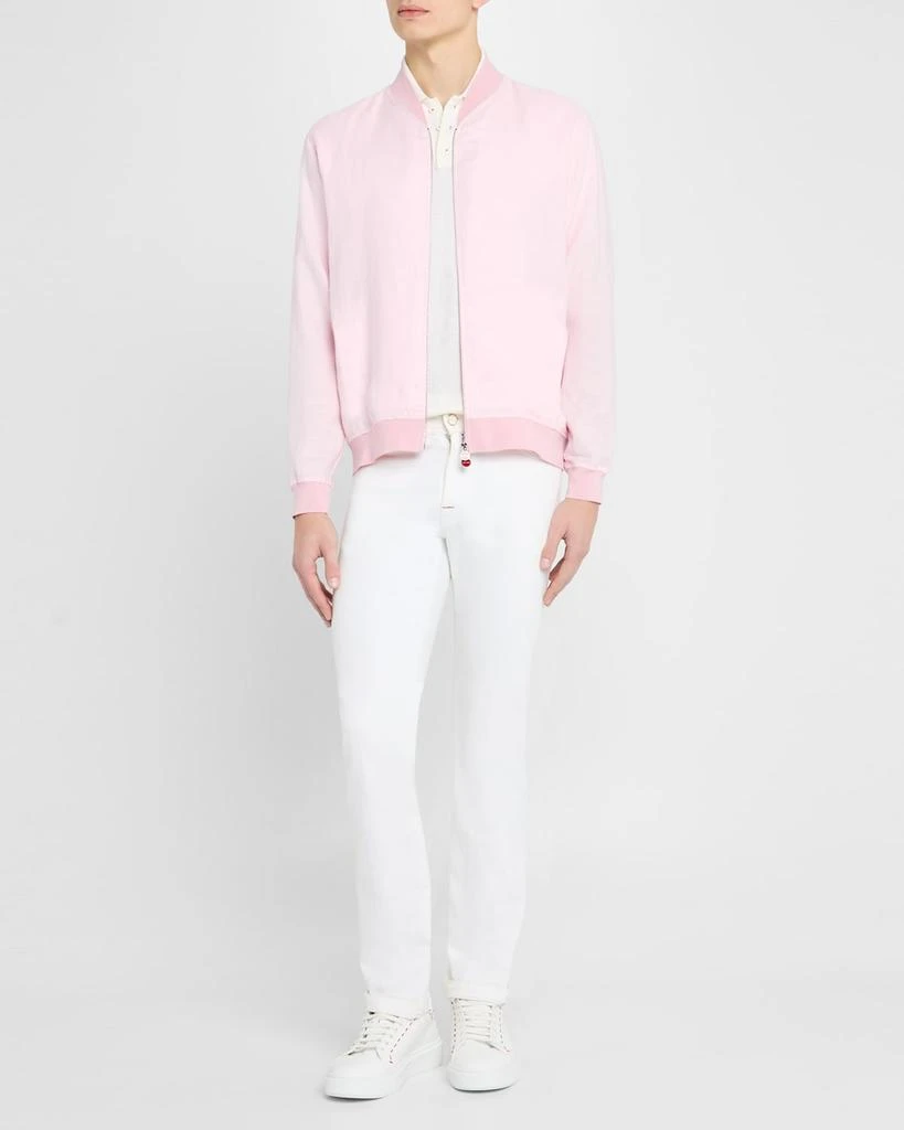 Kiton Men's Solid Linen Blouson Jacket 2