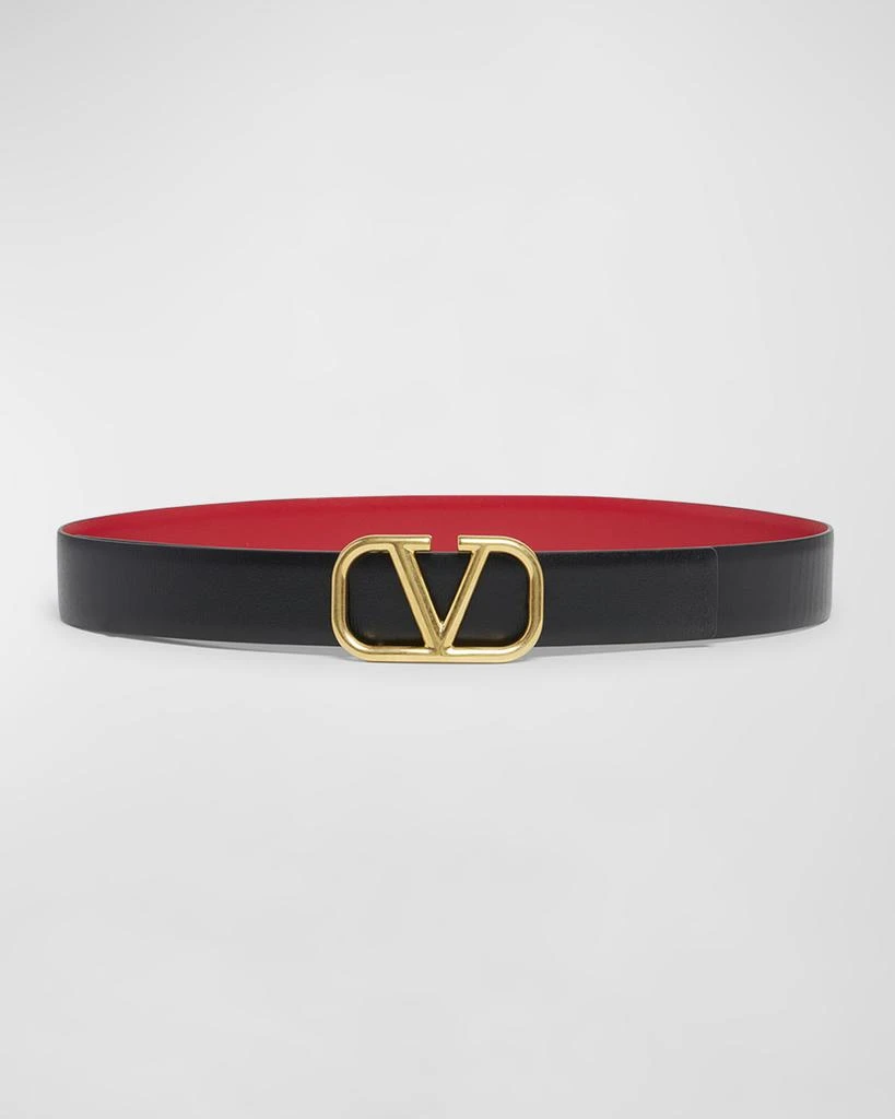 Valentino V-Logo Signature Reversible Leather H30 Belt 