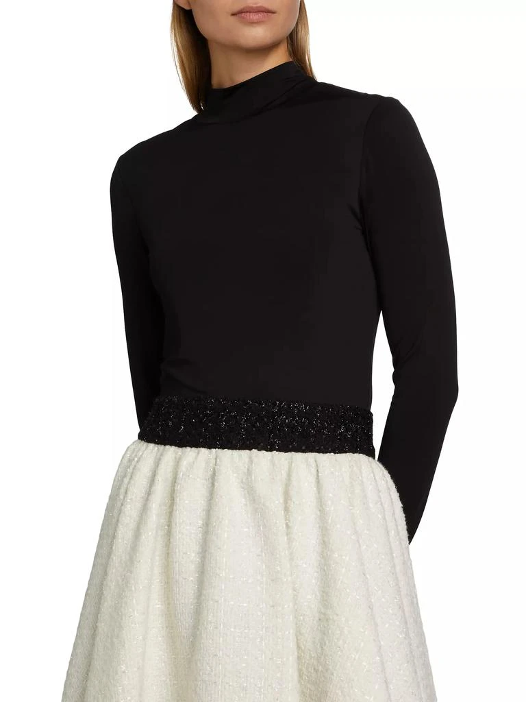 Alice + Olivia Chara Two-Tone Tweed Midi-Dress 6