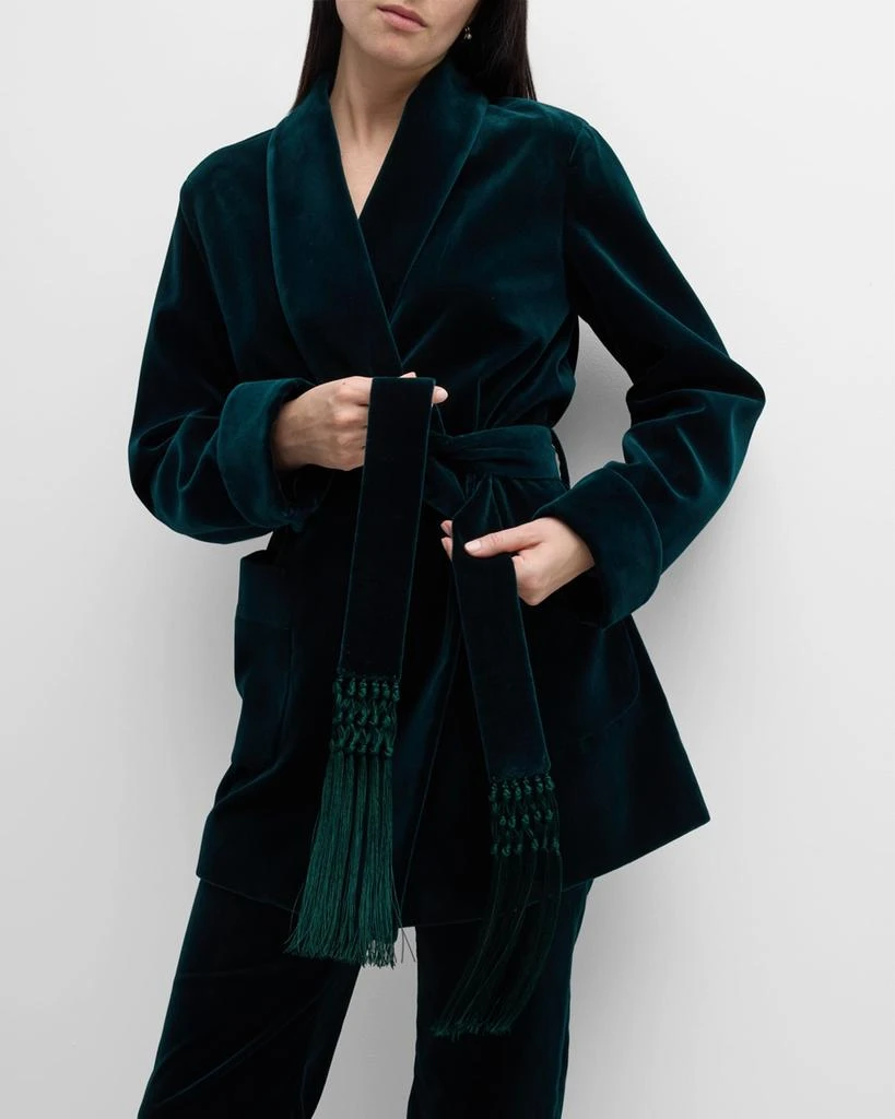 Loro Piana Giacca Raniya Belted Velvet Wrap Coat 7