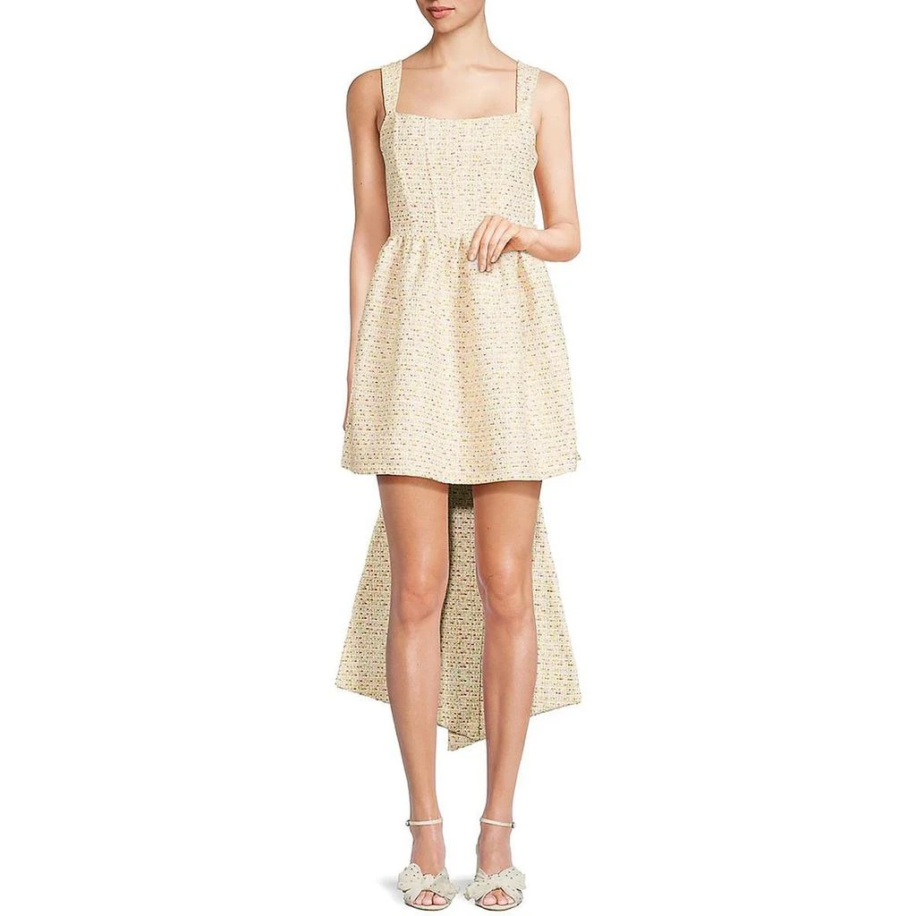 Avec Les Filles Womens Tweed Mini Cocktail And Party Dress 1