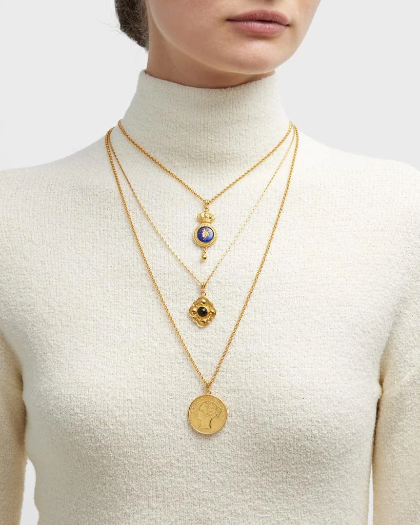 BEN-AMUN 24k Gold Electroplate Triple Charms Necklace 2