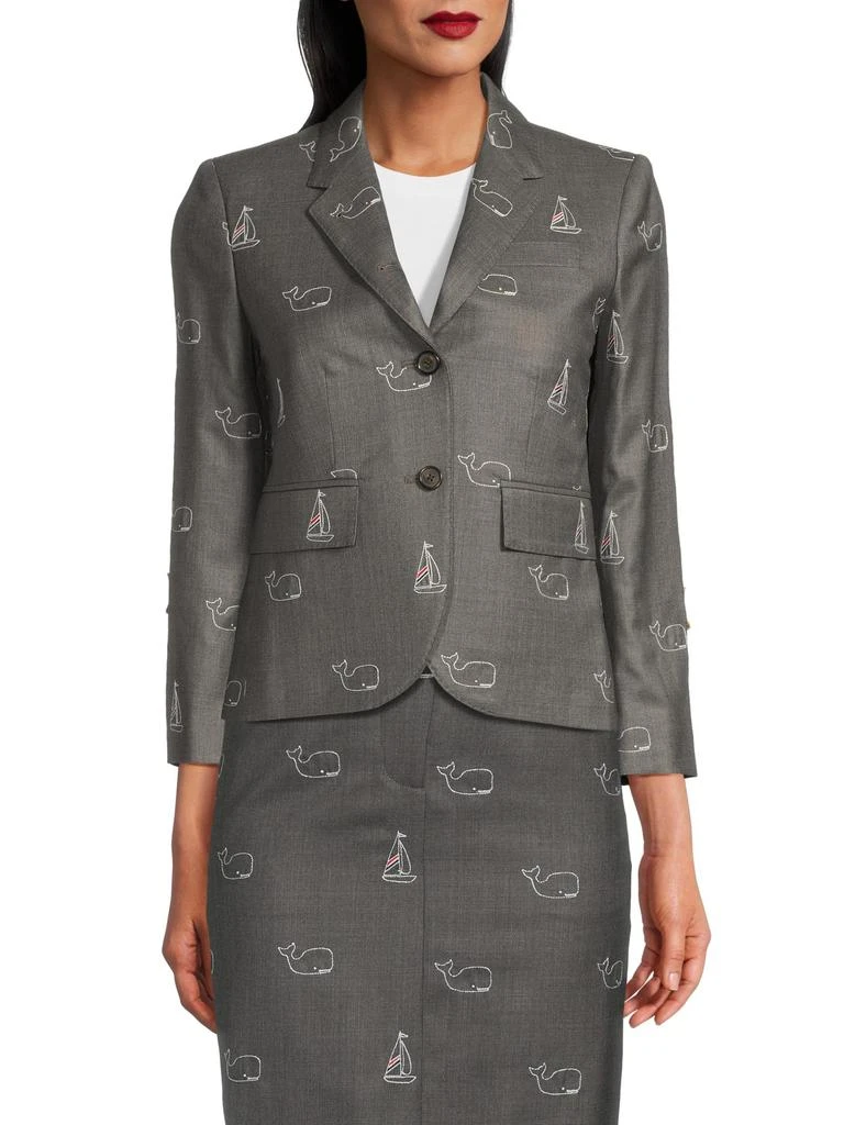 Thom Browne   ​Whale 
Sailboat Wool Sport Coat 1