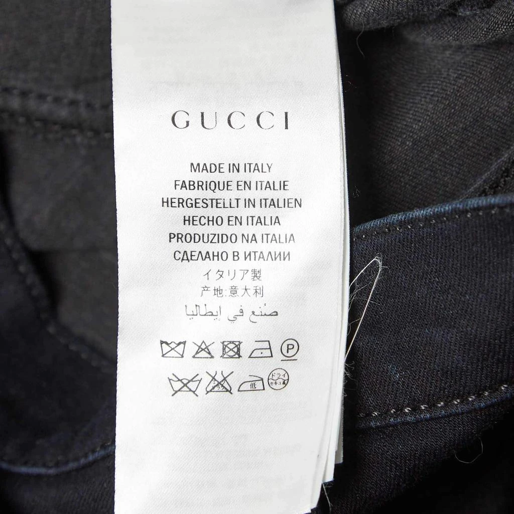 Gucci Gucci Black Snake Applique Denim Skinny Fit Jeans S Waist 26" 7