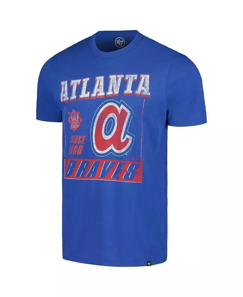 47 Brand Men's Royal Atlanta Braves Outlast Franklin T-Shirt 3