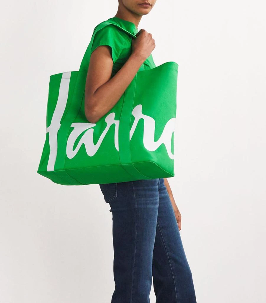 Harrods Large Cotton Logo Tote Bag 2