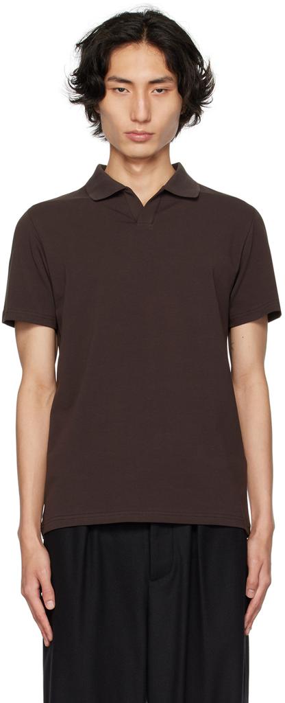 Filippa K Brown Open Placket Polo