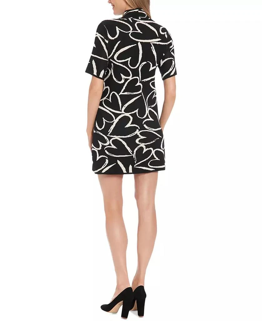 London Times Women's Mock-Neck Short-Sleeve Sweater Dress 3