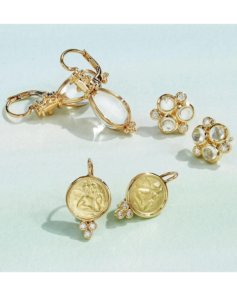 Temple St. Clair 18K Yellow Gold Oval Crystal Amulet Earrings 4