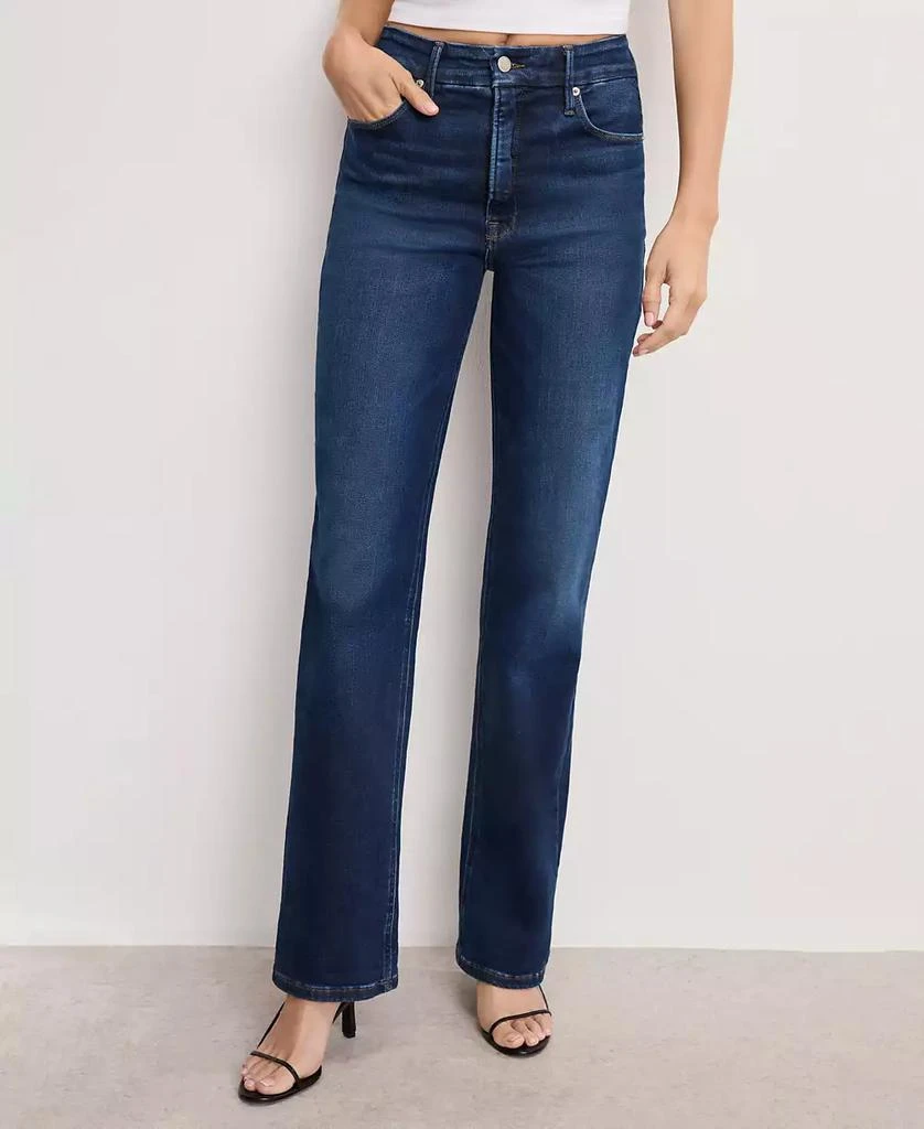 Good American Women's Soft Tech Good True Straight-Fit Jeans, Regular & Plus Size