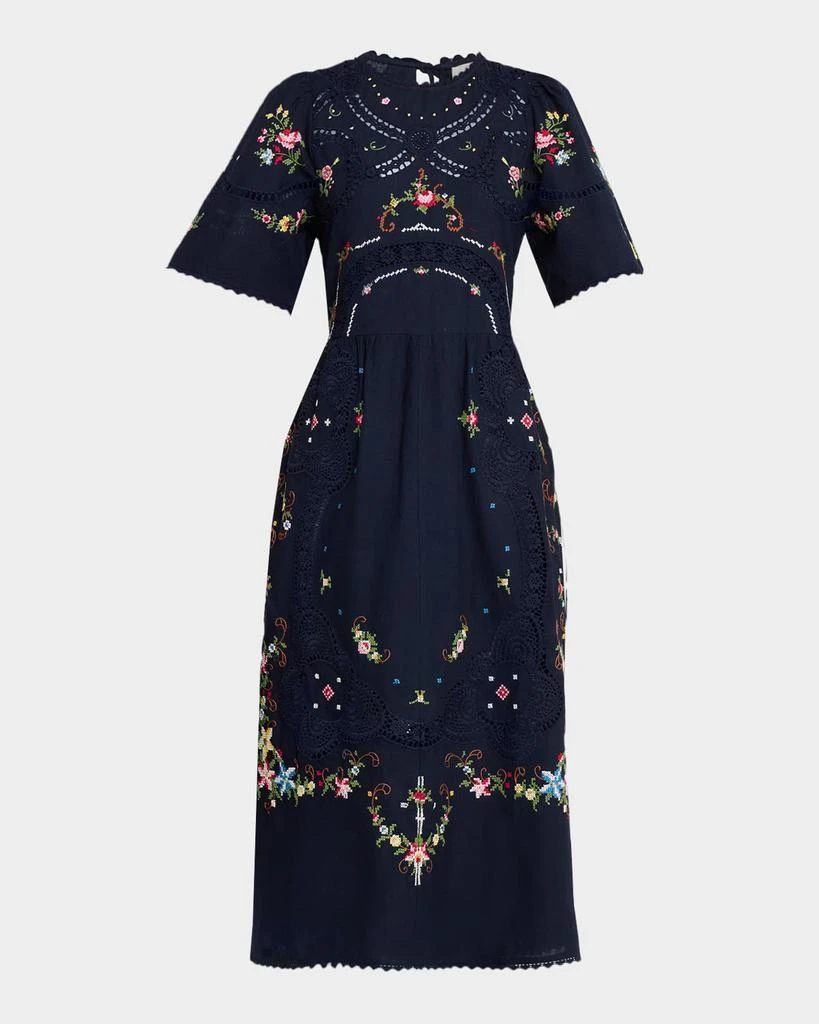 Sea Edwina Embroidered Midi Dress 1