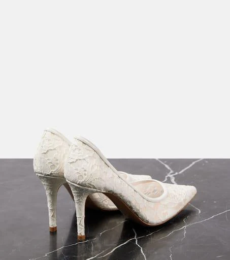 Gianvito Rossi Lyon 85 leather-trimmed lace pumps 2
