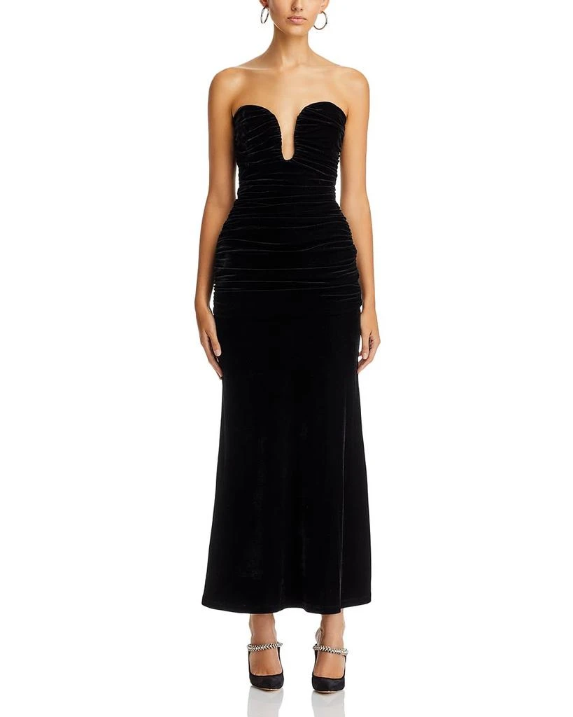 Bardot Elvira Velvet Plunging Neck Dress 7