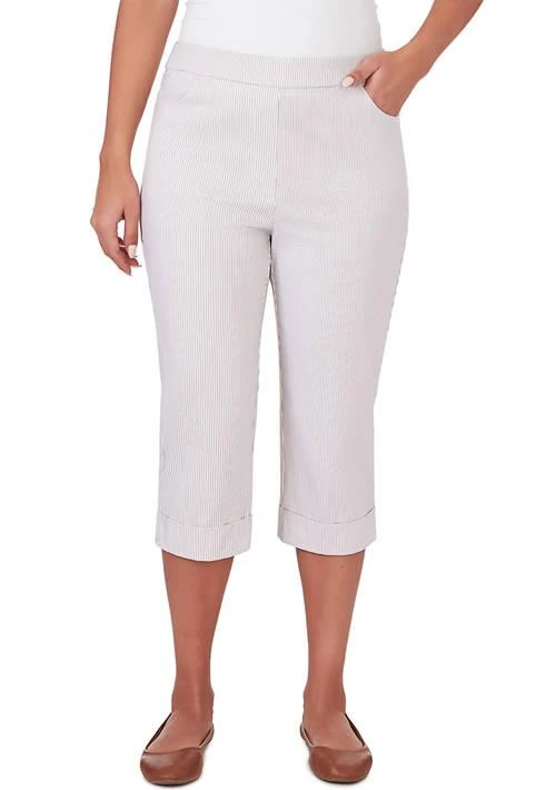 Alfred Dunner Dunner Womens Garden Party Stripe Clamdigger Pants 1