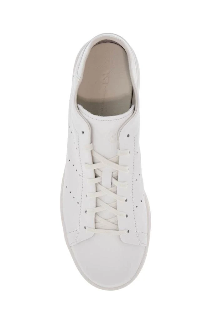 Y-3 white leather sneakers with minimalist design 2