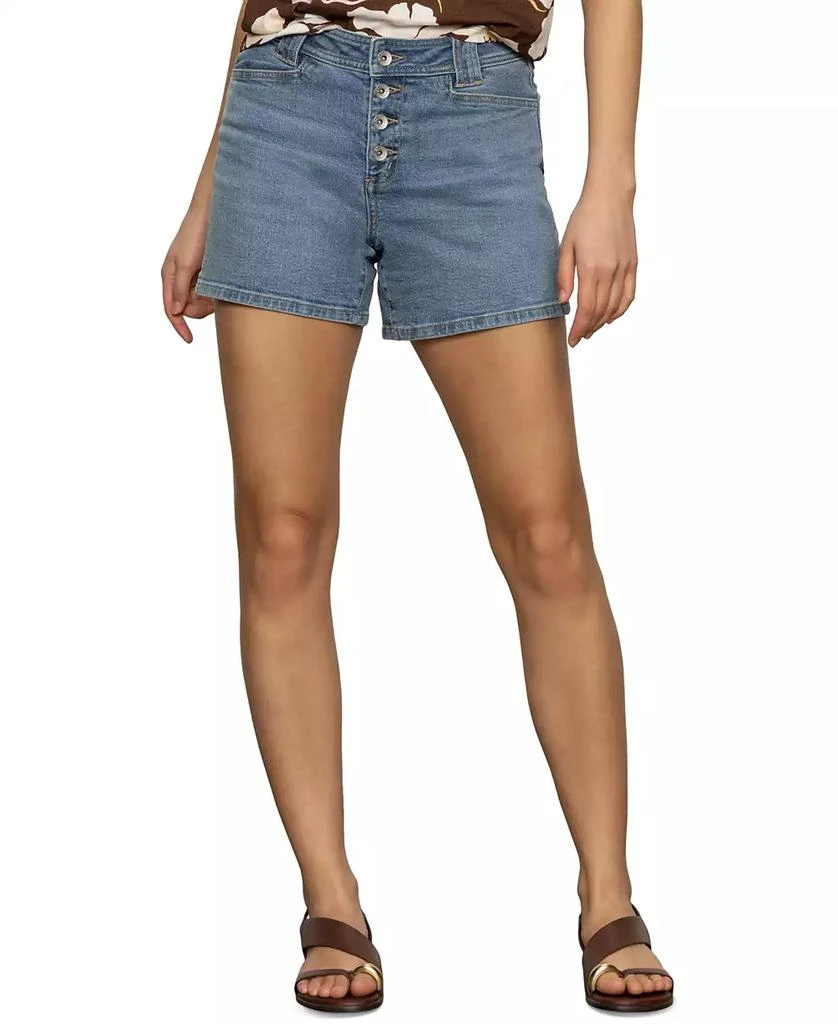 Sanctuary Women's Luna Button-Front Denim Shorts 2