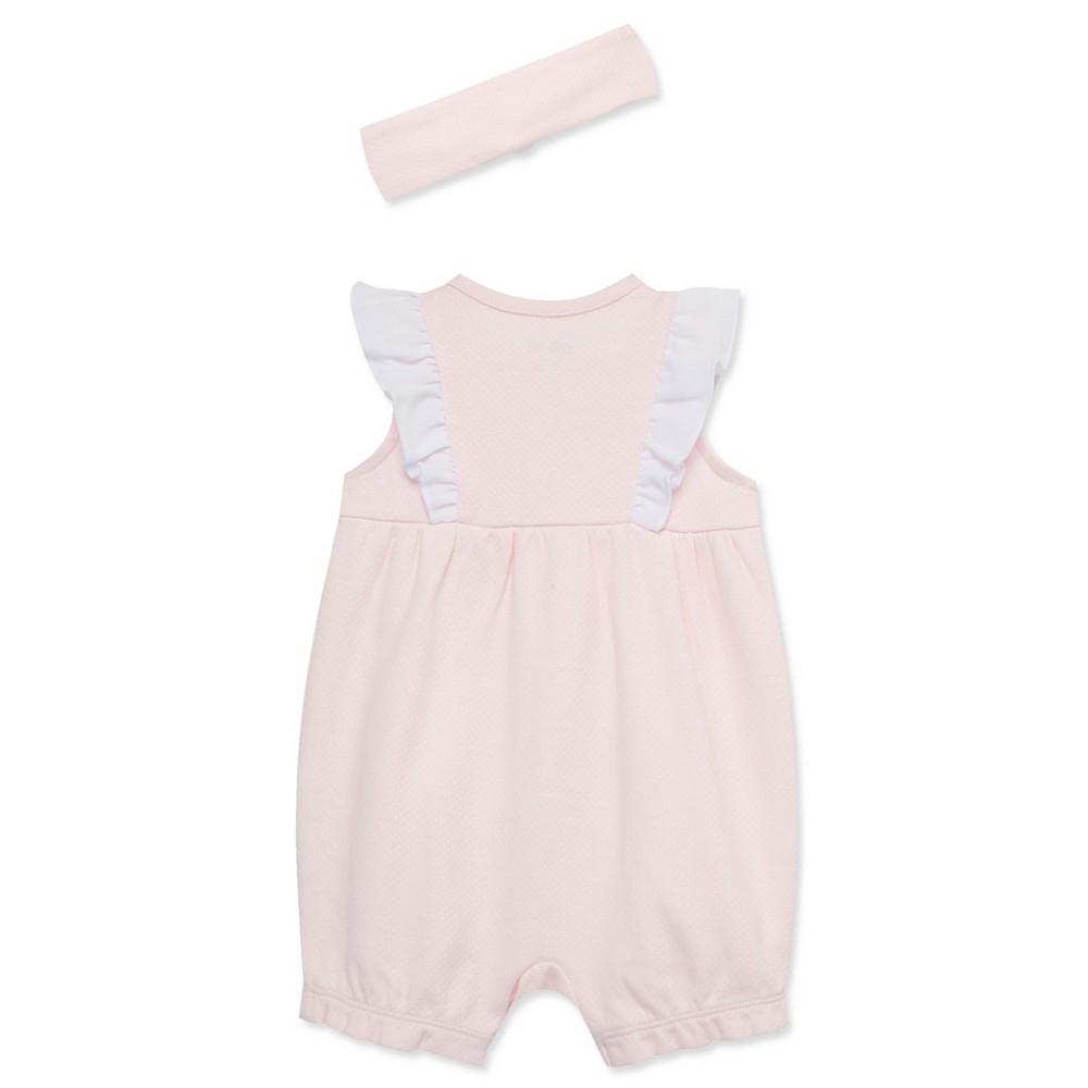 Little Me Baby Girls Hearts Romper with Headband