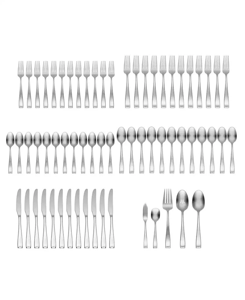 Oneida Satin Moda 65 Piece Flatware Set, Service For 12 1