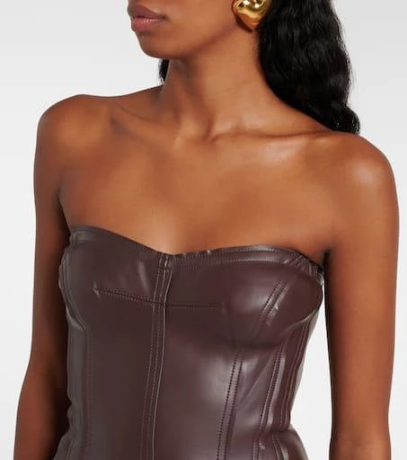 long leather dress outfit Black Faux Leather Sleeveless Midi Dress - Midi Dresses main image 0