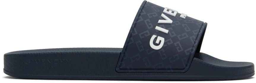 Givenchy Navy Slide Flat Pool Slides 1