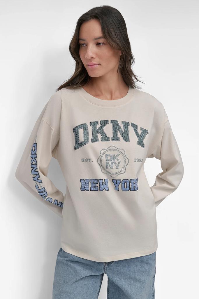 DKNY DKNY NEW YORK 89 MULTI COLOR RHINESTONE LOGO