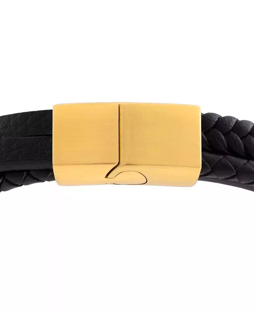 LEGACY for MEN by Simone I. Smith Men
s Multirow Black Fiber Bracelet in Gold-Tone Ion-Plated Stainless Steel 4