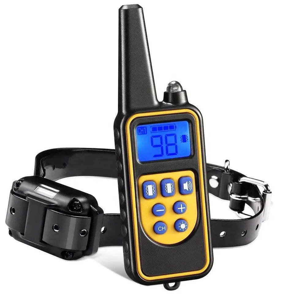 Pet Life Barkshield LED 1-to-3 Dog 900 Yard Range 7-Level Vibration and Sound Training Dog Collar - Black 4