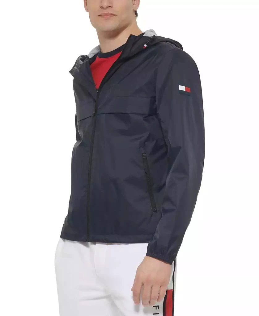 Tommy Hilfiger Men's Stretch Hooded Zip-Front Rain Jacket 3