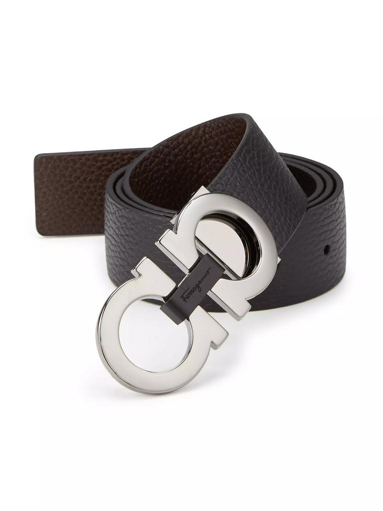 FERRAGAMO Gancini Buckle Adjustable Cut-to-Size Reversible Belt