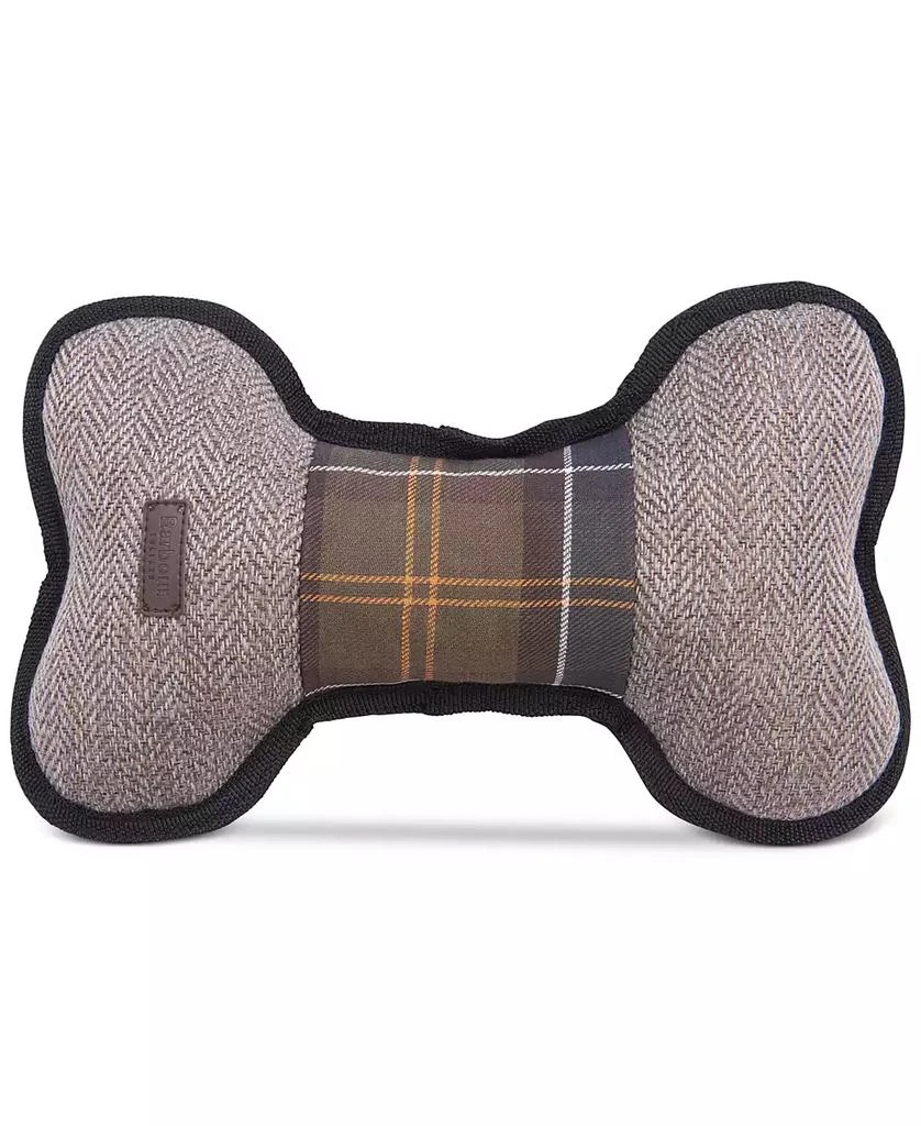 Barbour Stuffed Plaid Squeaker Bone-Shaped Dog Toy 1