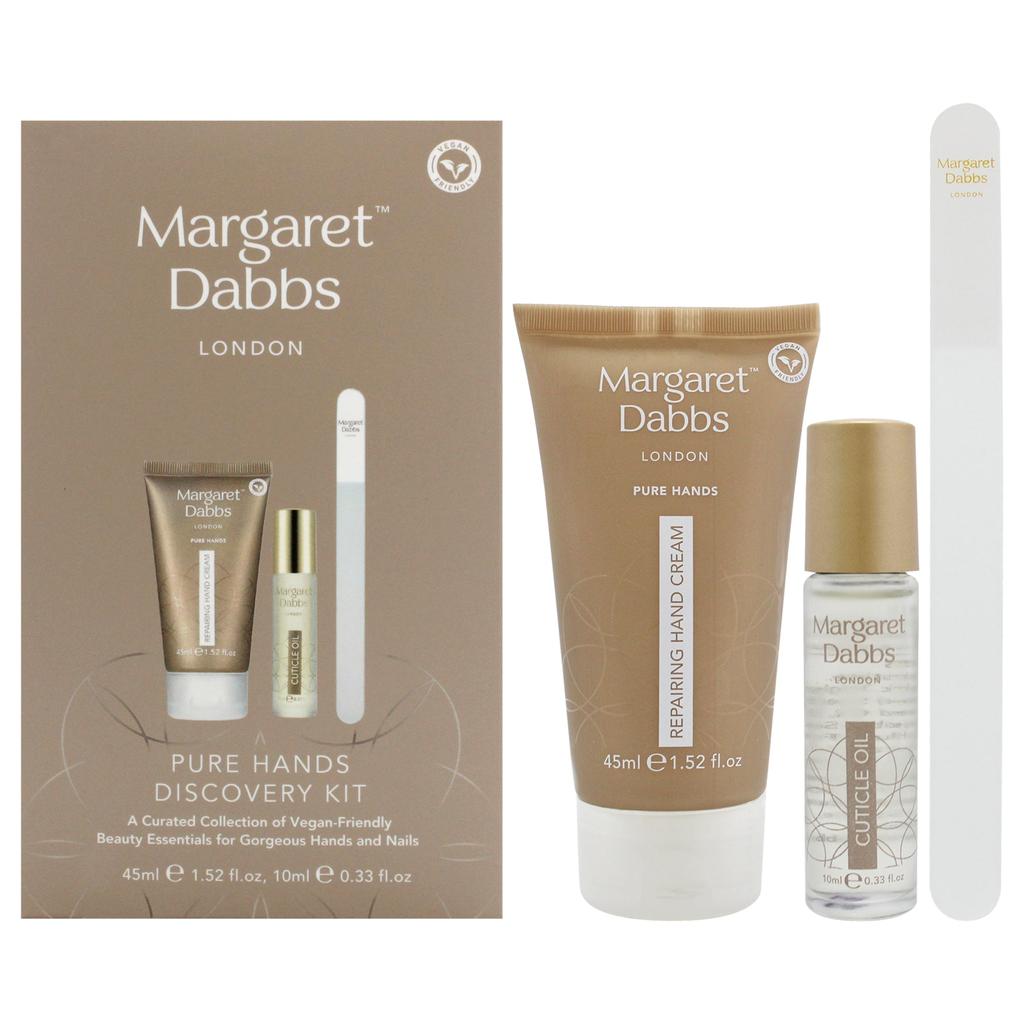 Margaret Dabbs Pure Hands Discovery Kit by  for Unisex - 3 Pc 1.52oz Pure Repairing Hand Cream, 0.33ozPure Cuticle Oil, Crystal Nail File - Small