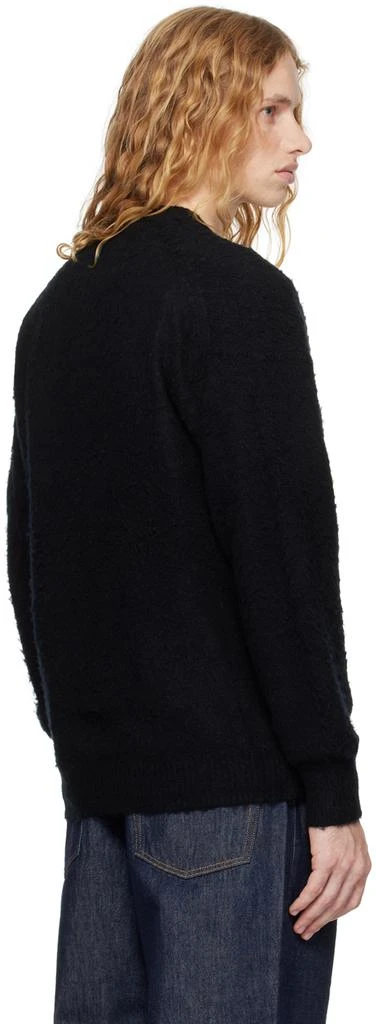 AURALEE Black Brushed Wool Cashmere Silk Cardigan 3