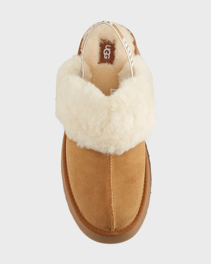 UGG Funkette Suede Shearling Platform Slippers 4
