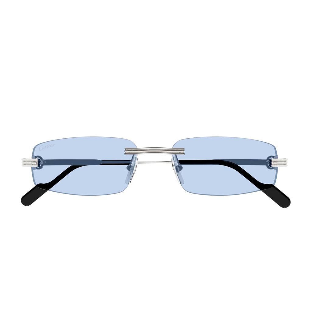 Cartier Eyewear Cartier Ct0535s Première De Cartier 005 Silver Light Blue Sunglasses