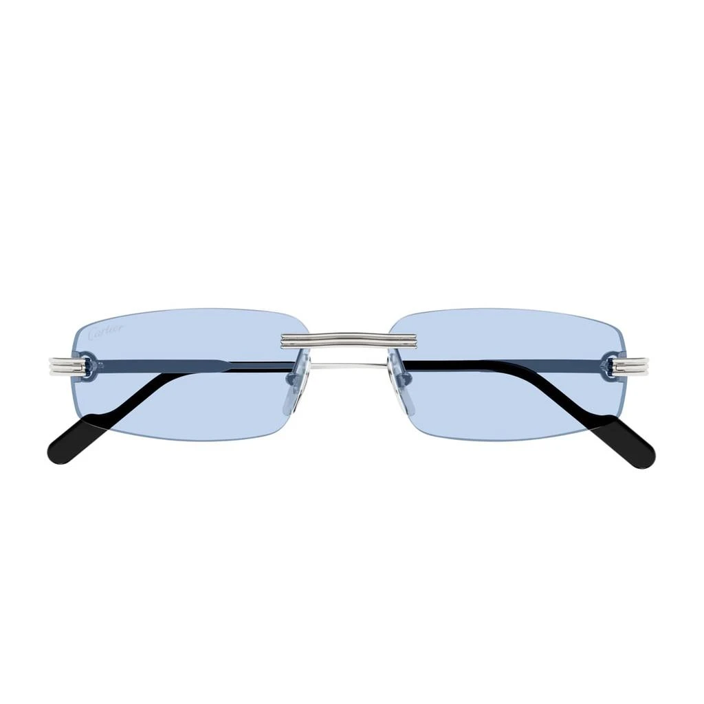 Cartier Eyewear Cartier Ct0535s Première De Cartier 005 Silver Light Blue Sunglasses 1