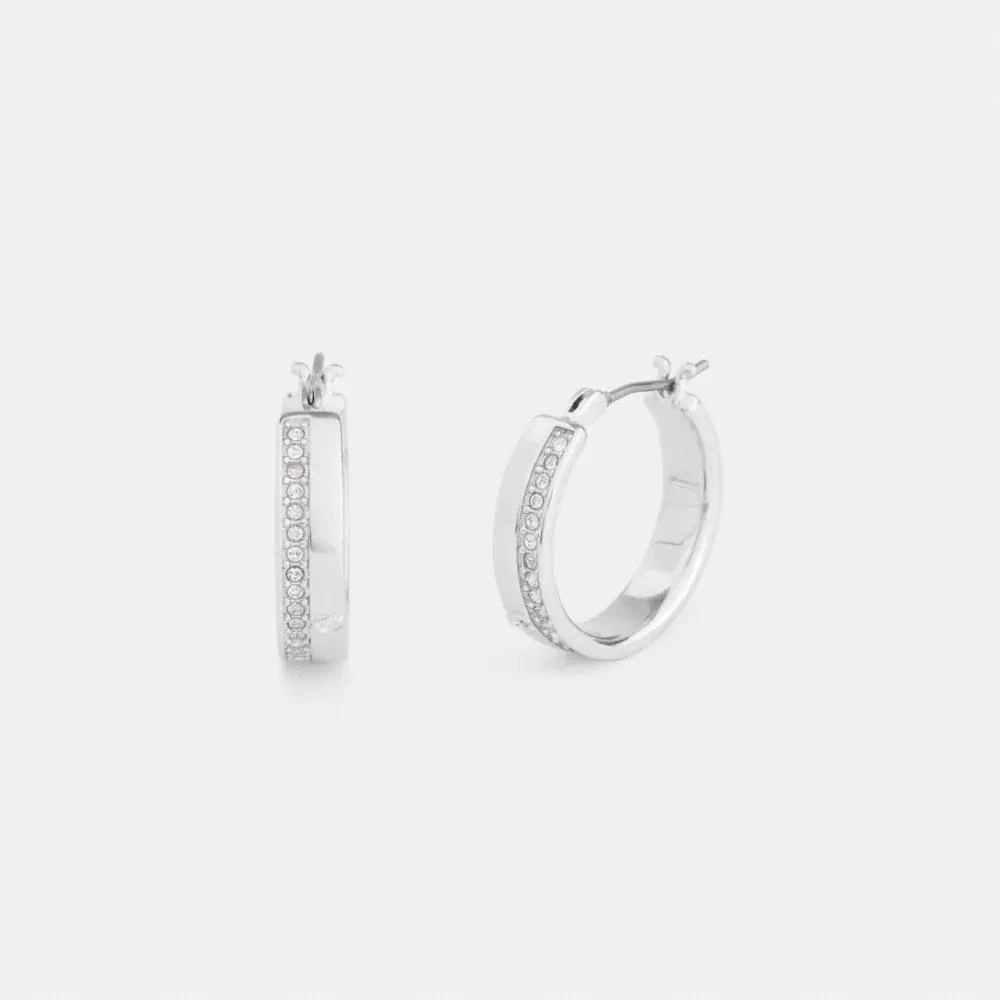 Coach Pavé Hoop Earrings 1