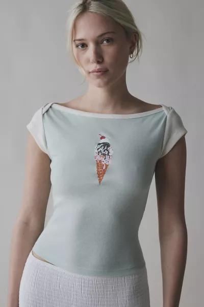 Kimchi Blue Kimchi Blue Willow Ice Cream Graphic Boatneck Baby Tee