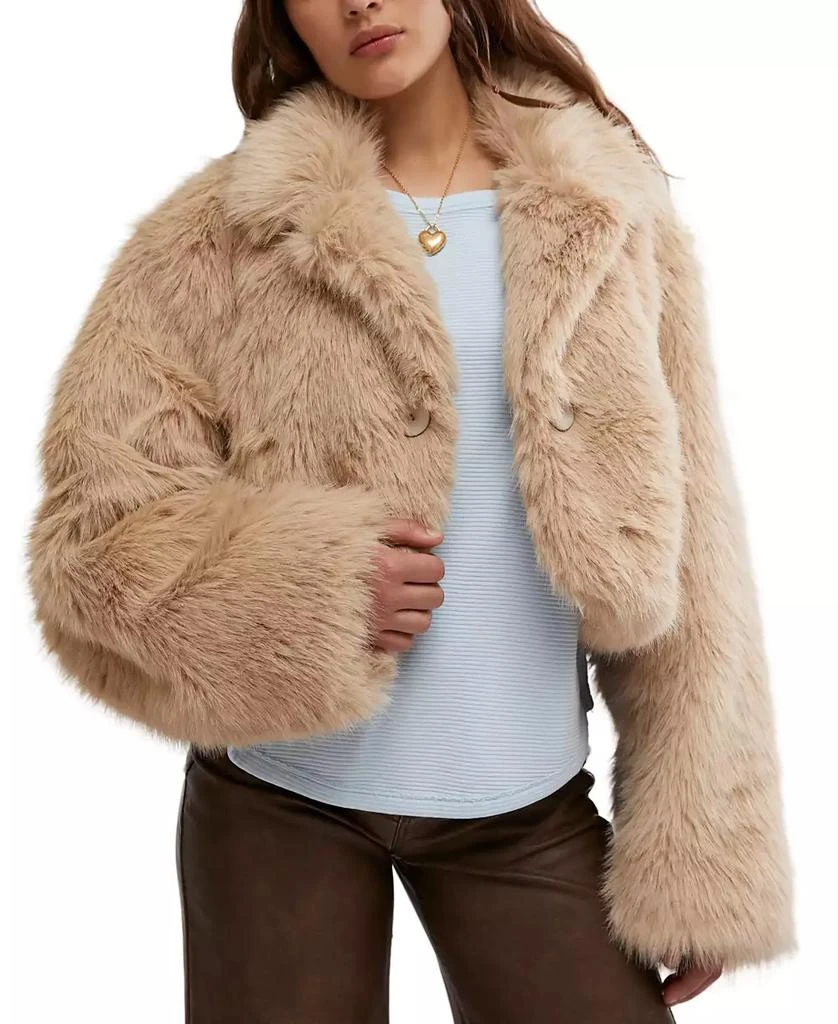 Free People Women's Paris Cropped Faux Fur Coat 1