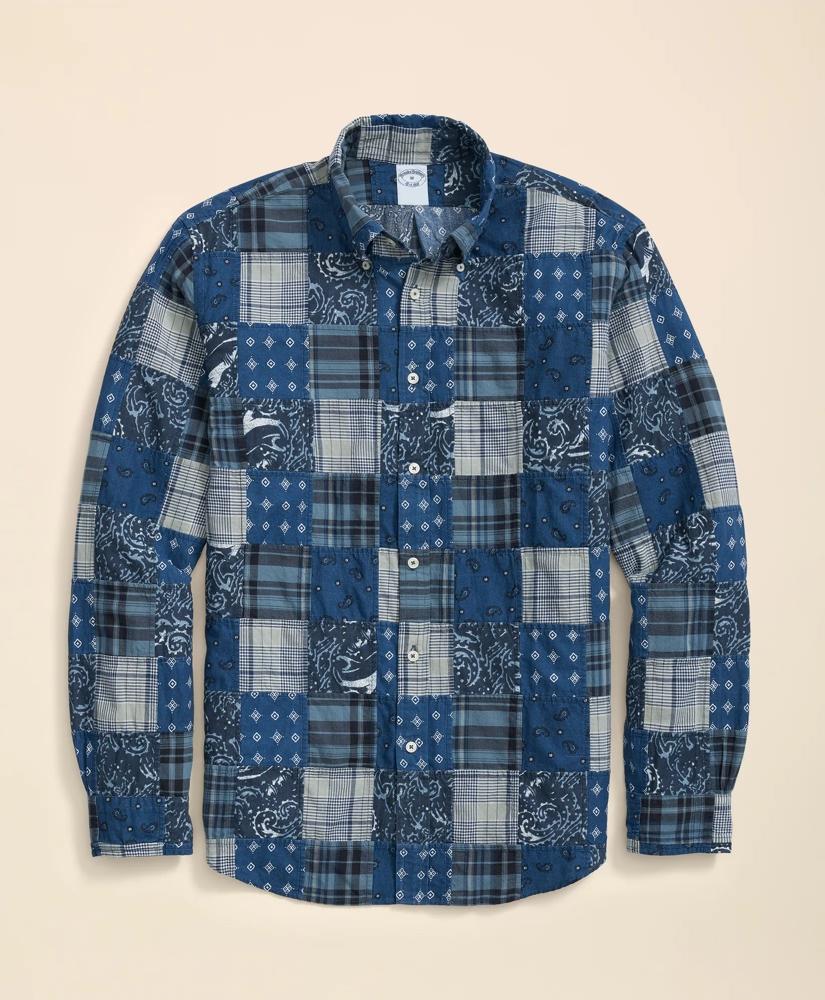 Brooks Brothers Cotton Sport Shirt in Patchwork Madras