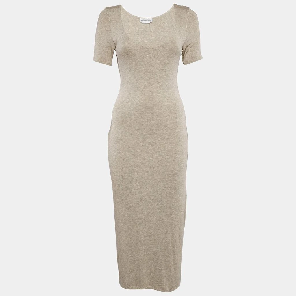 Lovers + Friends Lovers and Friends Grey Melange Jersey Bodycon Midi Dress M 1