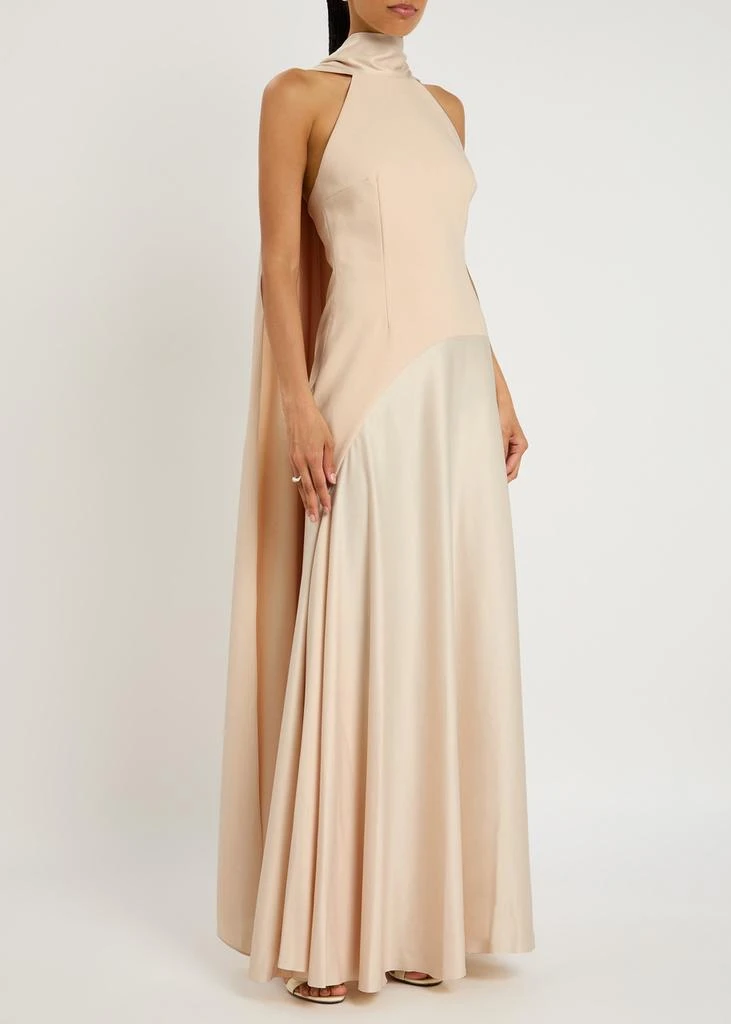 SOLACE LONDON Cece draped satin and crepe maxi dress 2