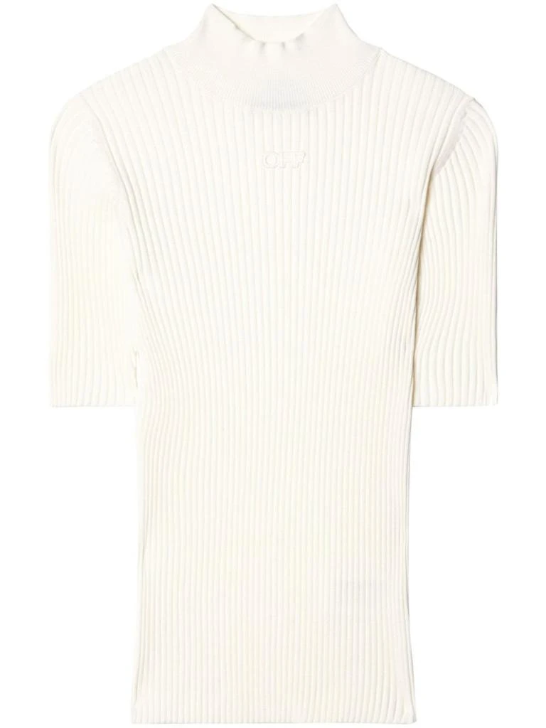 Off-White Off-White Ribbed Mock Neck Sweater 1