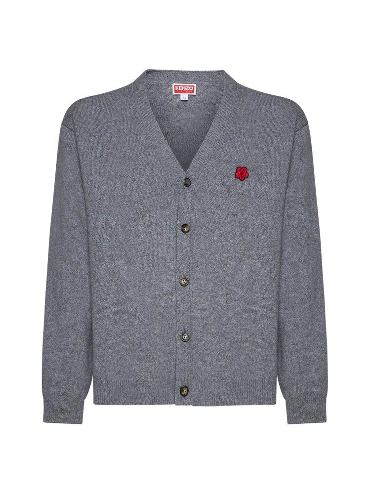 Kenzo Kenzo Boke Flower Embroidered Cardigan Grey S - Knitwear 