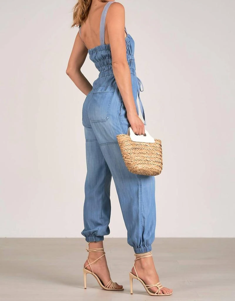Elan Elan - Denim Tie Waist Jumpsuit 4
